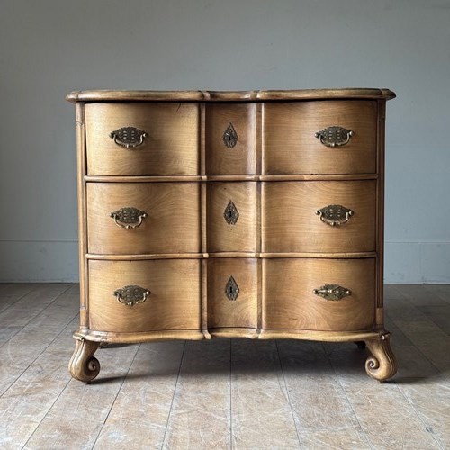 C1750 A Beautiful French Walnut Wave Front Commode