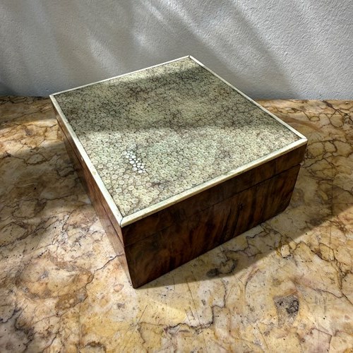 C1930 A French Shagreen & Burr Walnut Box 