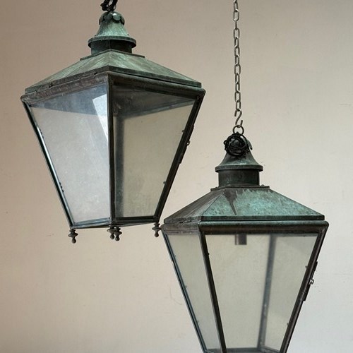 C1880 A Pair Of English Copper Lanterns