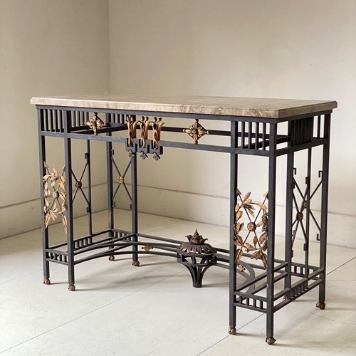 C1890 An Important French Iron & Marble Console
