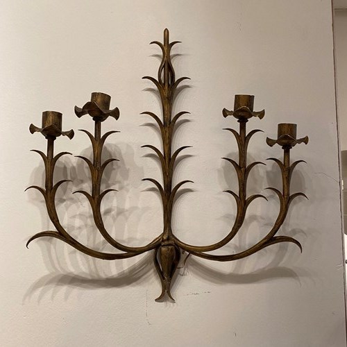 C1960 A Pair Of Spanish Gilt Iron Wall Sconces