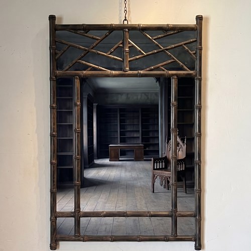 C1950 A French Faux Bamboo Mirror