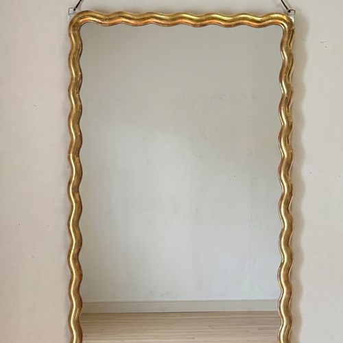 C1850 A Rare French Wiggly Gilt Framed Mirror