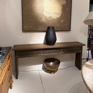 C1970 A Spanish Brass Bound Console...