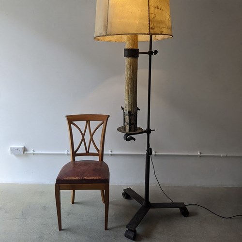 C1930 A Large French Iron Candle Floor Lamp