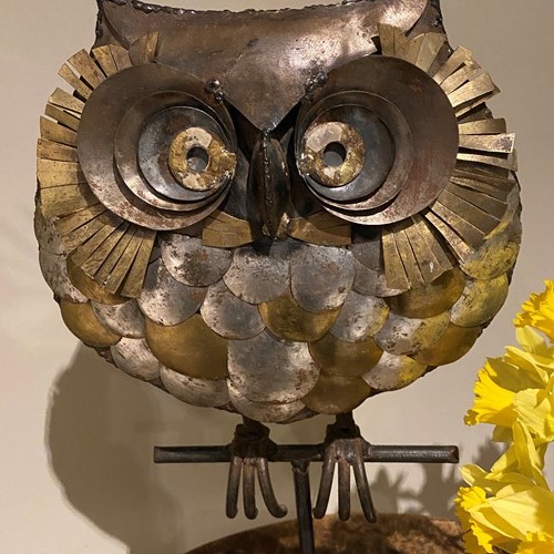 C1960 A Mid Century Metal Sculpture of an Owl