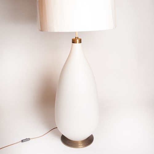C1950 A Huge Belgium Opaline Glass Table Lamp