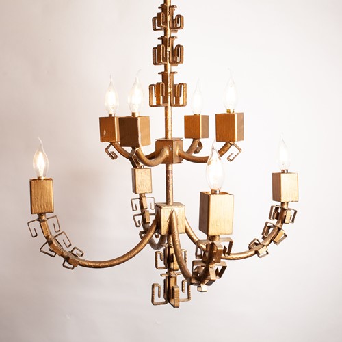 C1950 A Spanish Gilt Iron Chandelier