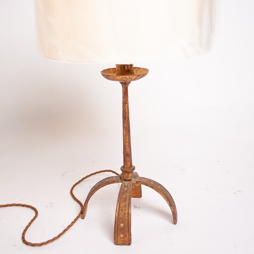 C1950 A Spanish Gilt Iron Table Lamp