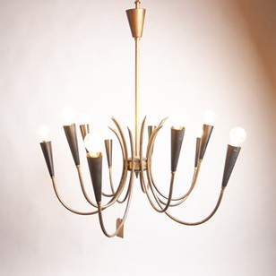 C1960 An Italian Black & Brass Flow...