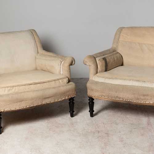 Large Pair Of Low Back French Chairs