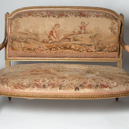 Antique French Aubusson Sofa