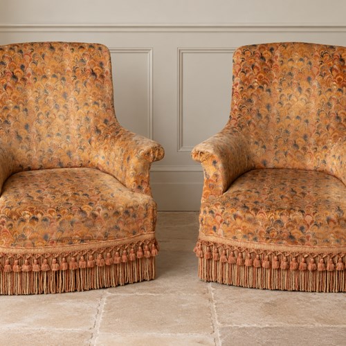 For Upholstery, Antique French Pair Of Napoleon III Chairs 
