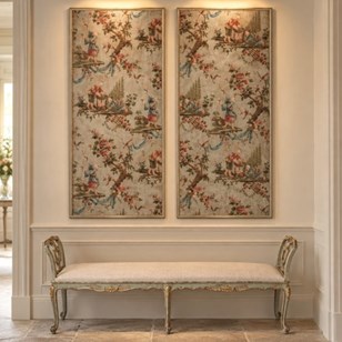 Antique French Chinoiserie Canvas P...