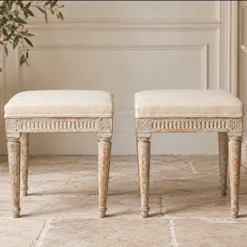 Pair Of Antique Swedish Gustavian Stools