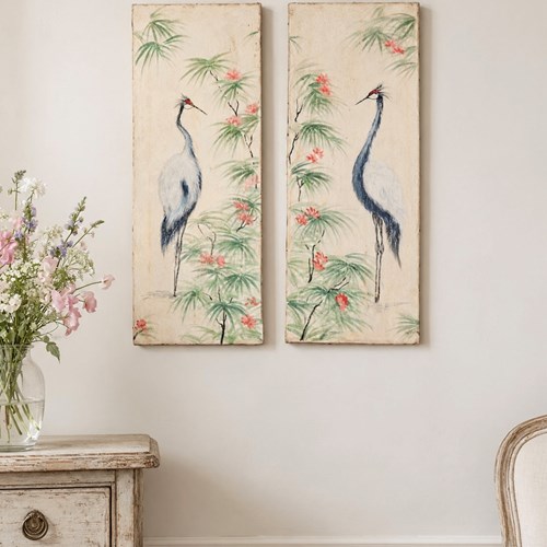Pair Of Painted Canvas Panels