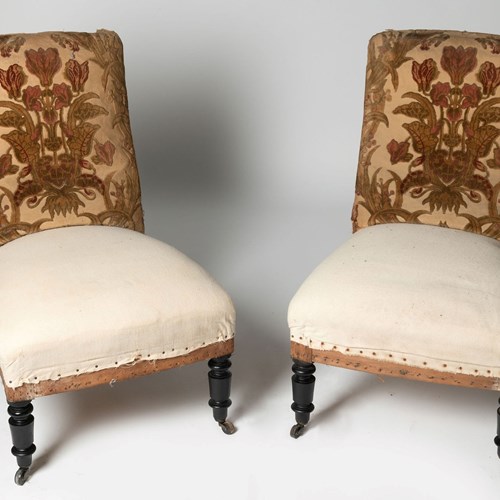 French Pair Of Slipper Chairs