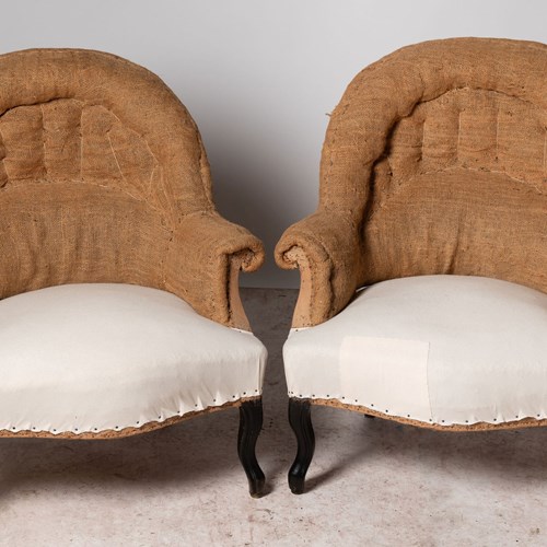 Antique French Pair Of Tub Chairs