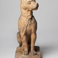 Antique Toulouse terracotta dog