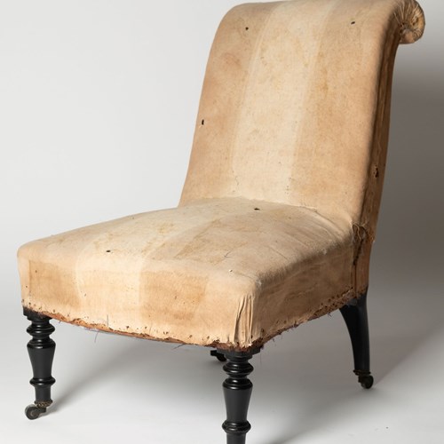 Napoleon III Scroll Back Slipper Chair