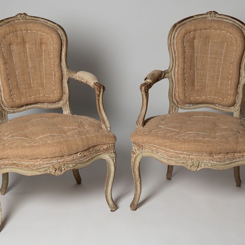 Pair Of Antique French Fauteuils