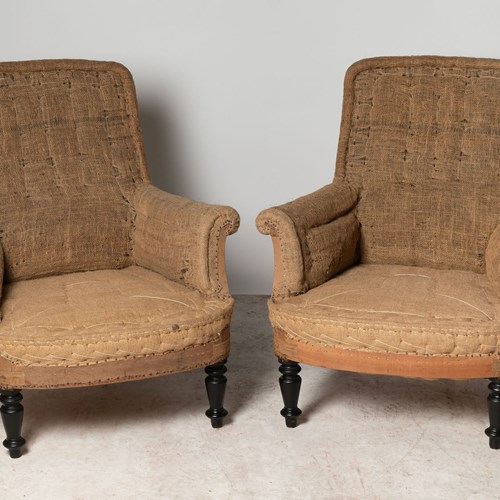 Antique French Pair Of Napoleon III Chairs