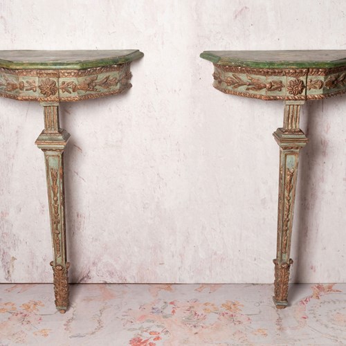 Pair Of Small Italian Console Tables