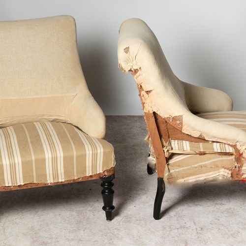 Scroll Back Pair Of French Chairs