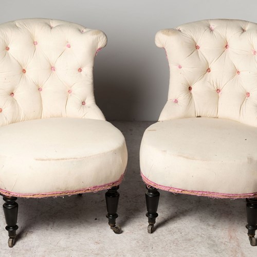 Napoleon III Pair Of Slipper Chairs
