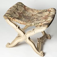 Antique 17th Century silk French stool