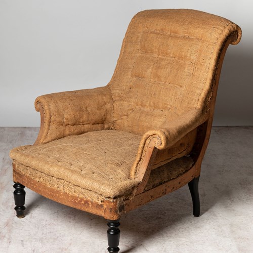 Antique French Scroll Back Chair
