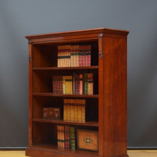 Fine Quality Victorian Mahogany Open Bookcase