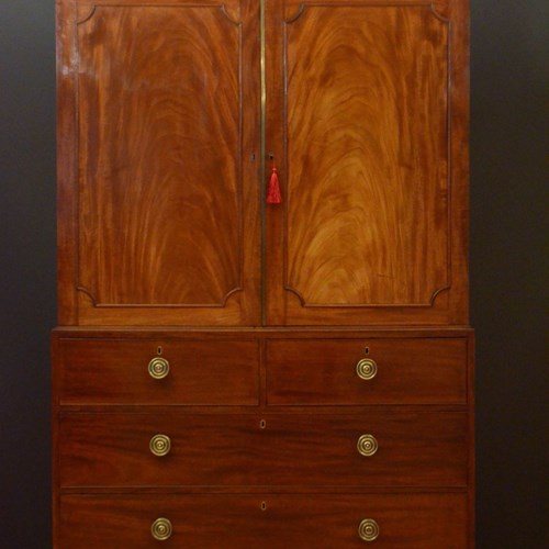 George III Mahogany Linen Press