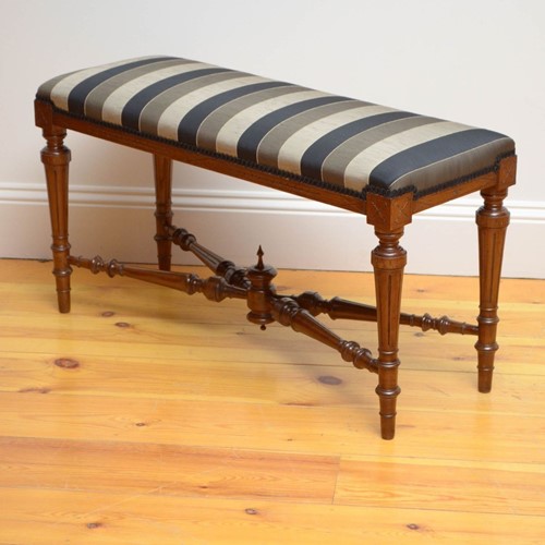 Late Victorian Walnut duet Stool