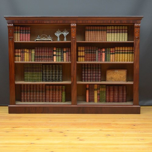 A Large Victorian Open Bookcase In Mahogany