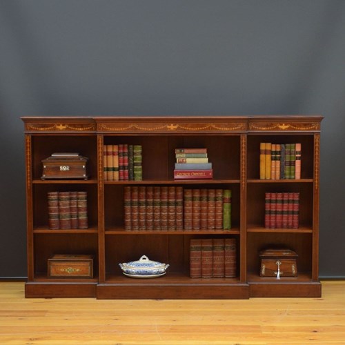 Edwards And Roberts Sheraton Revival Mahogany Open Bookcase