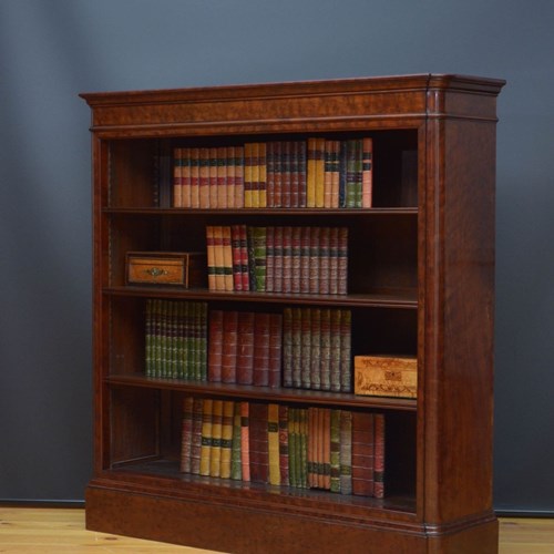 A Large 19Th Century Mahogany Open Bookcase