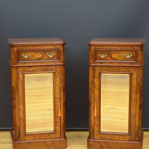 Pair Of Tall Victorian Walnut Pedestals