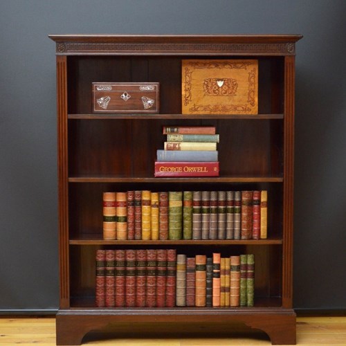 Early Xxth Century Solid Mahogany Open Bookcase