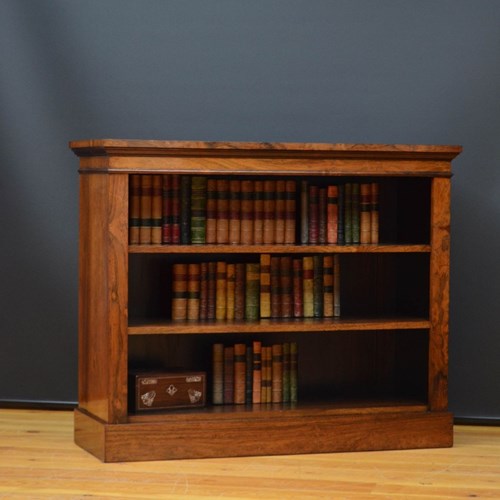 William IV Low Open Bookcase In Rosewood