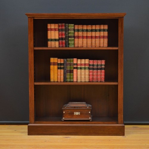 Late Victorian Walnut Open Bookcase