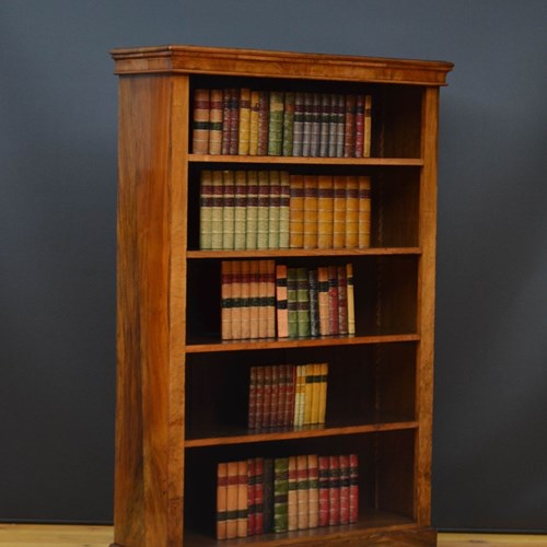 Victorian Walnut Open Bookcase