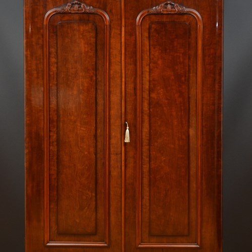 English Victorian Mahogany Two Door Wardrobe