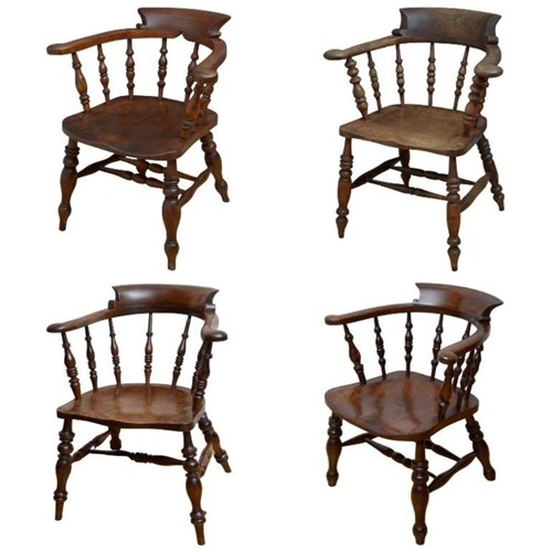 Set Of Four Matched Smokers Bow Chairs