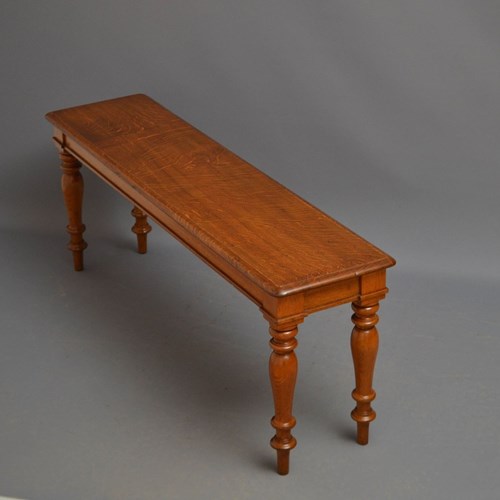 Victorian Solid Oak Hall Bench
