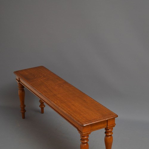 Victorian Solid Oak Hall Bench