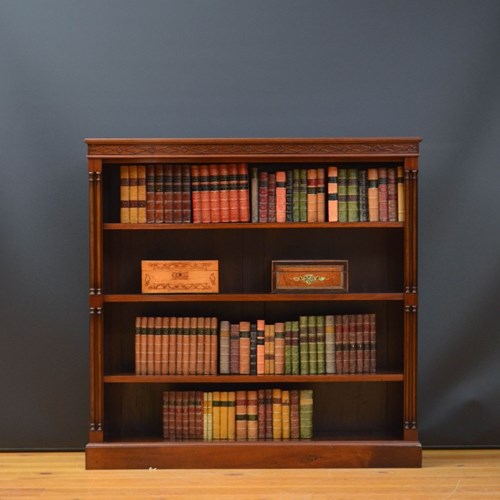 Chippendale Revival Mahogany Open Bookcase