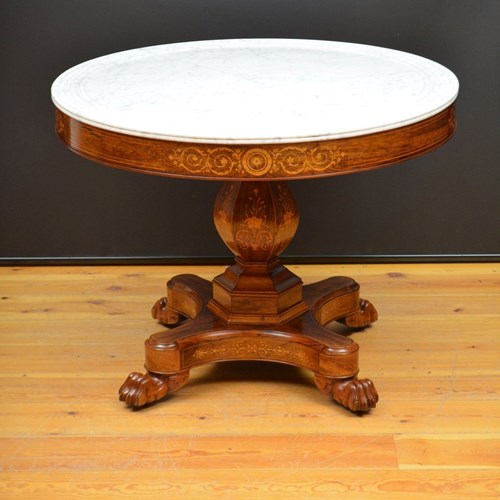 French Inlaid Gueridon Table