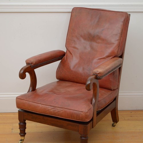 George III Mahogany Library Chair