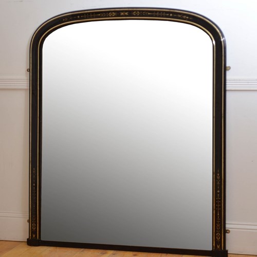 Edwardian Ebonised And Gilded Wall Mirror